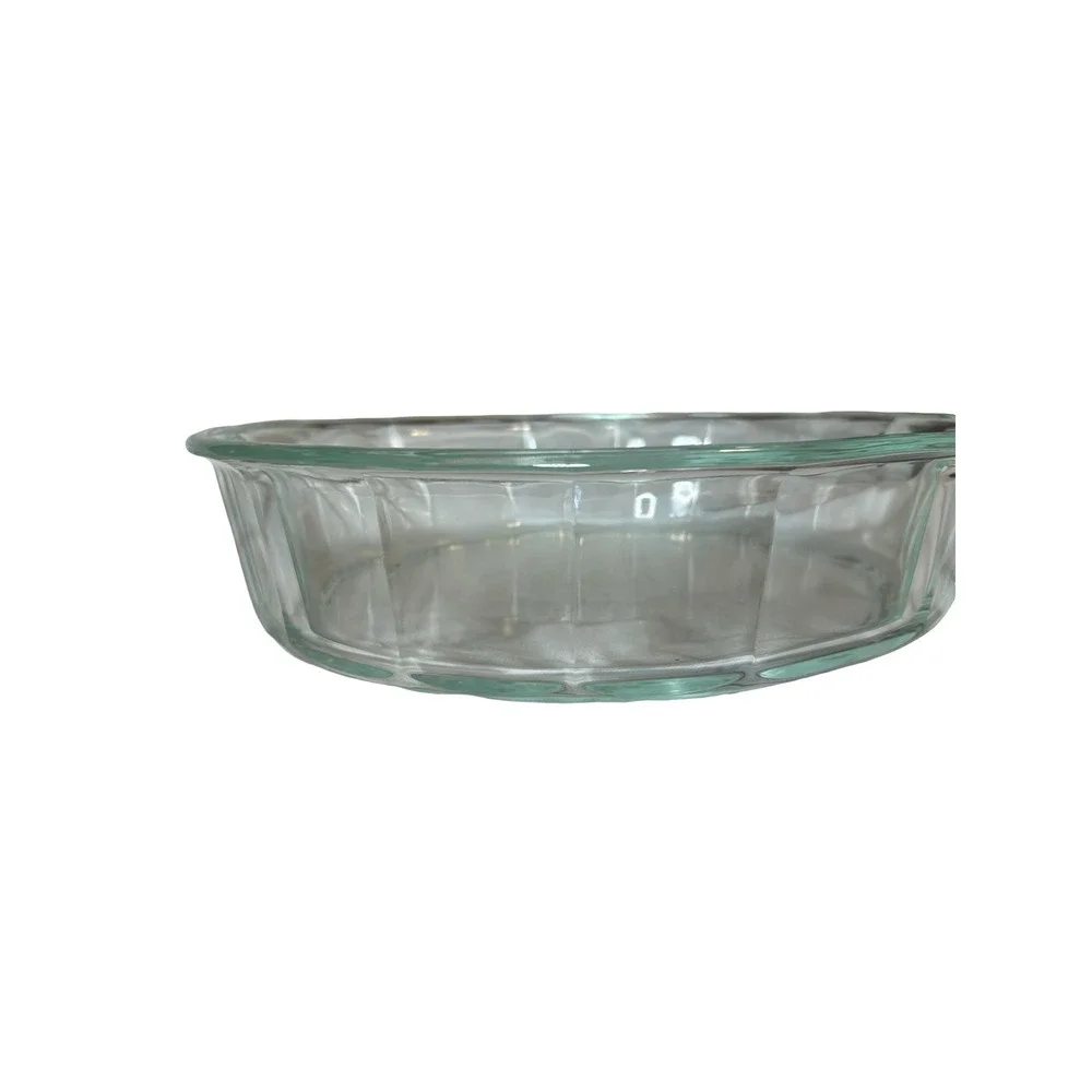 Vintage Pyrex 806-B Round Glass Baking Dish – Clear Ribbed Casserole Bowl
